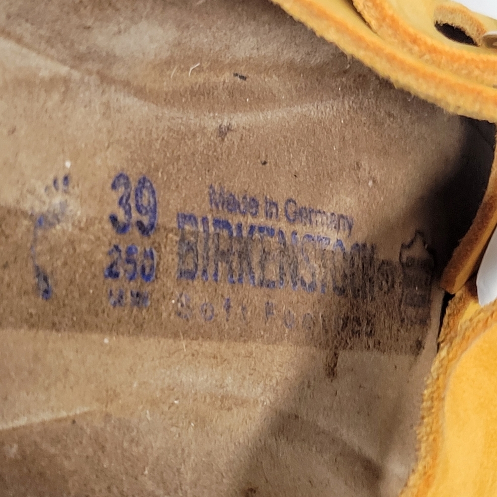 Birkenstock Arizona Soft Footbed Leather Sandals In Softy Orange Size 39. - Picture 9 of 11